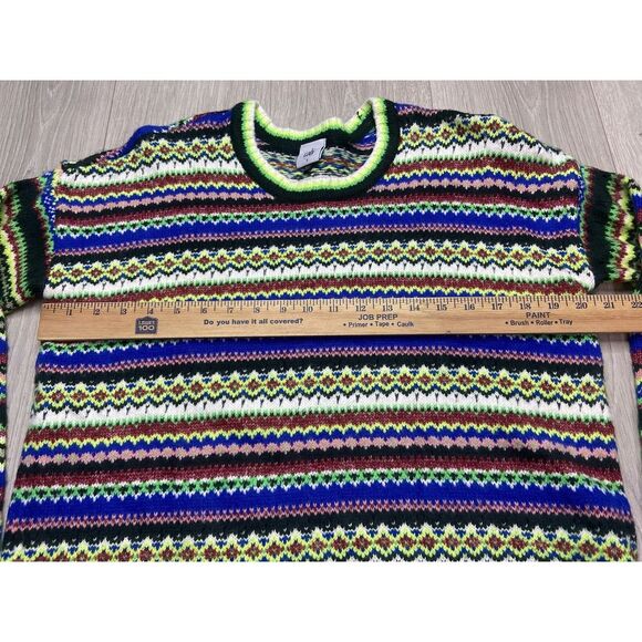 Cabi Sweater Womens Small Moorland Pullover Colorful Stripe Fair Isle #4413 Cozy - Picture 3 of 8